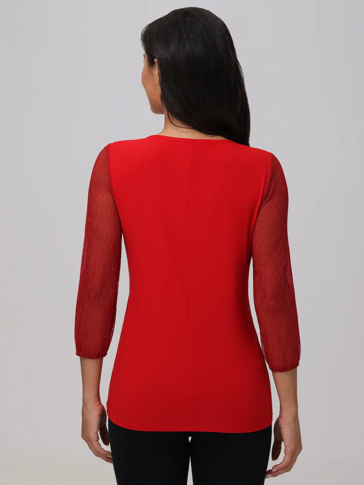 Sweetheart Neck Ruched Sleeve Top sold by 89th & Madison product image thumbnail 2