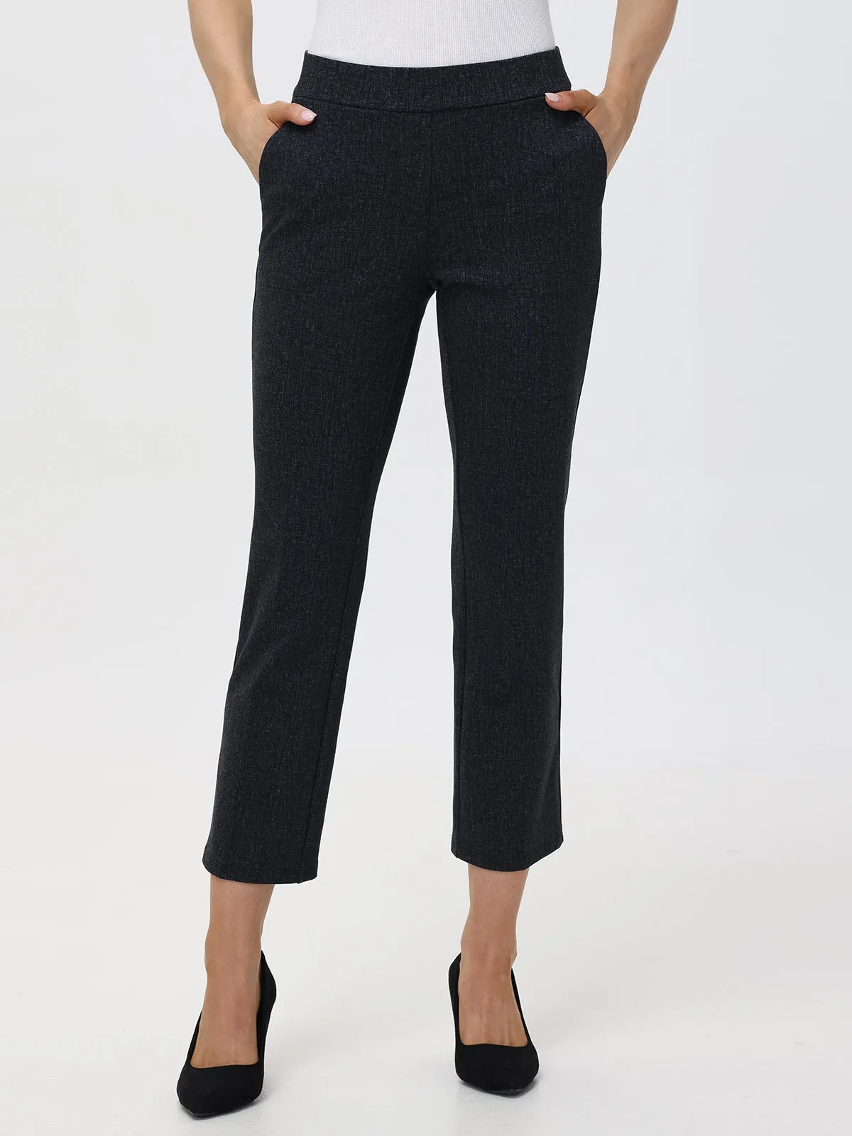 Mid-Rise Ponte Flare Leg Little Black Pants sold by 89th & Madison product image thumbnail 2