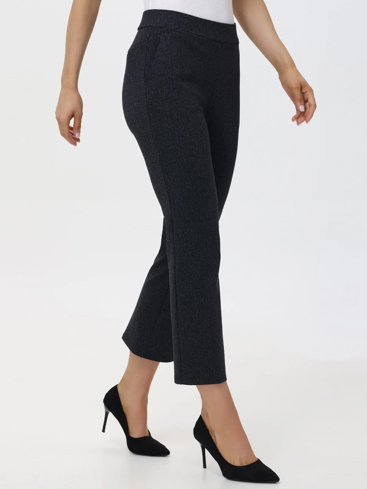Mid-Rise Ponte Flare Leg Little Black Pants sold by 89th & Madison product image thumbnail 5
