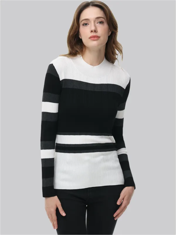 Colorblock Mockneck Rib Pullover sold by 89th & Madison