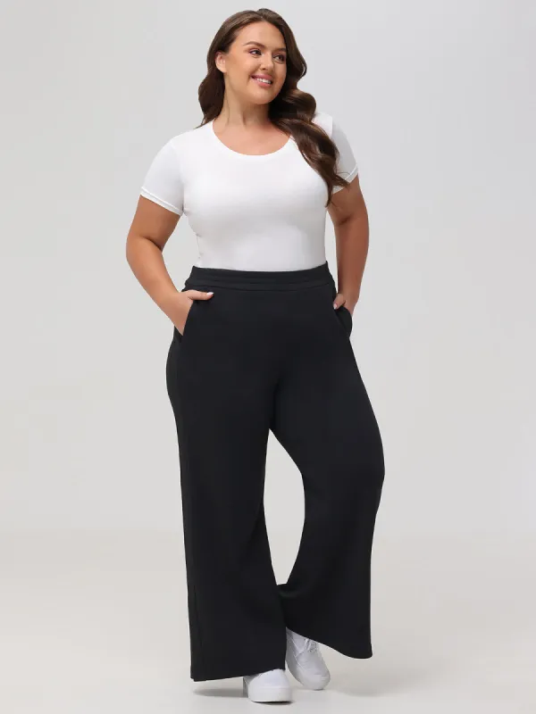 Plus High-Rise Wide Leg Track Pants sold by 89th & Madison