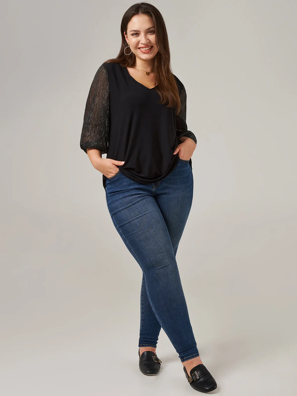 Plus Sweetheart Neck Ruched Cool Top sold by 89th & Madison product image thumbnail 5