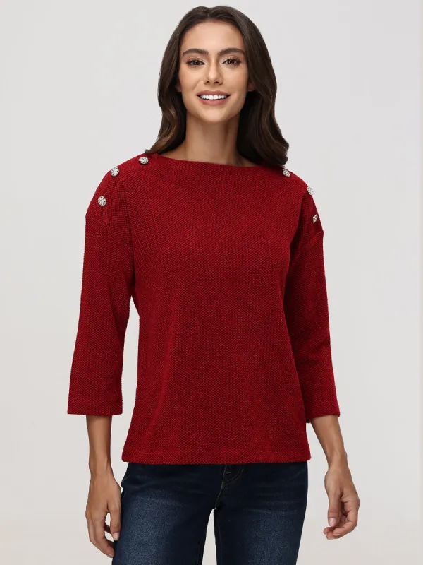 Embellished Textured Dolman Top sold by 89th & Madison