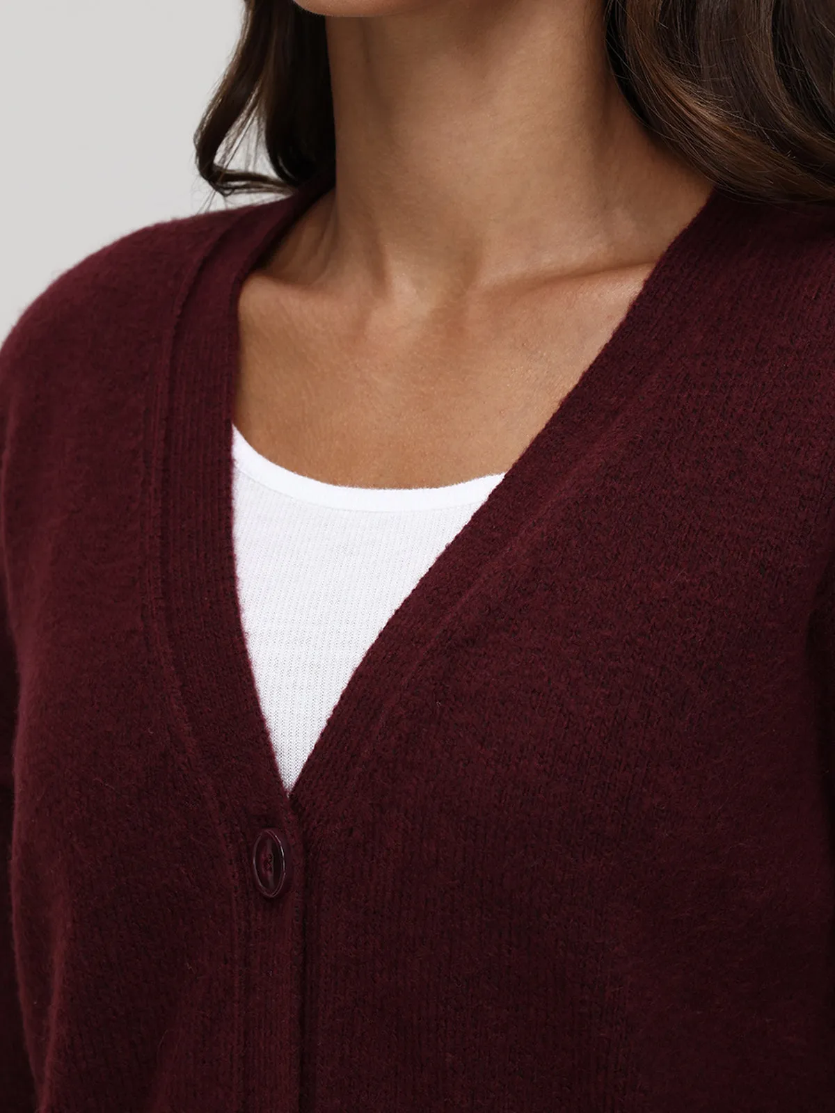 Exposed Seam Button Front Cardigan sold by 89th & Madison product image thumbnail 4