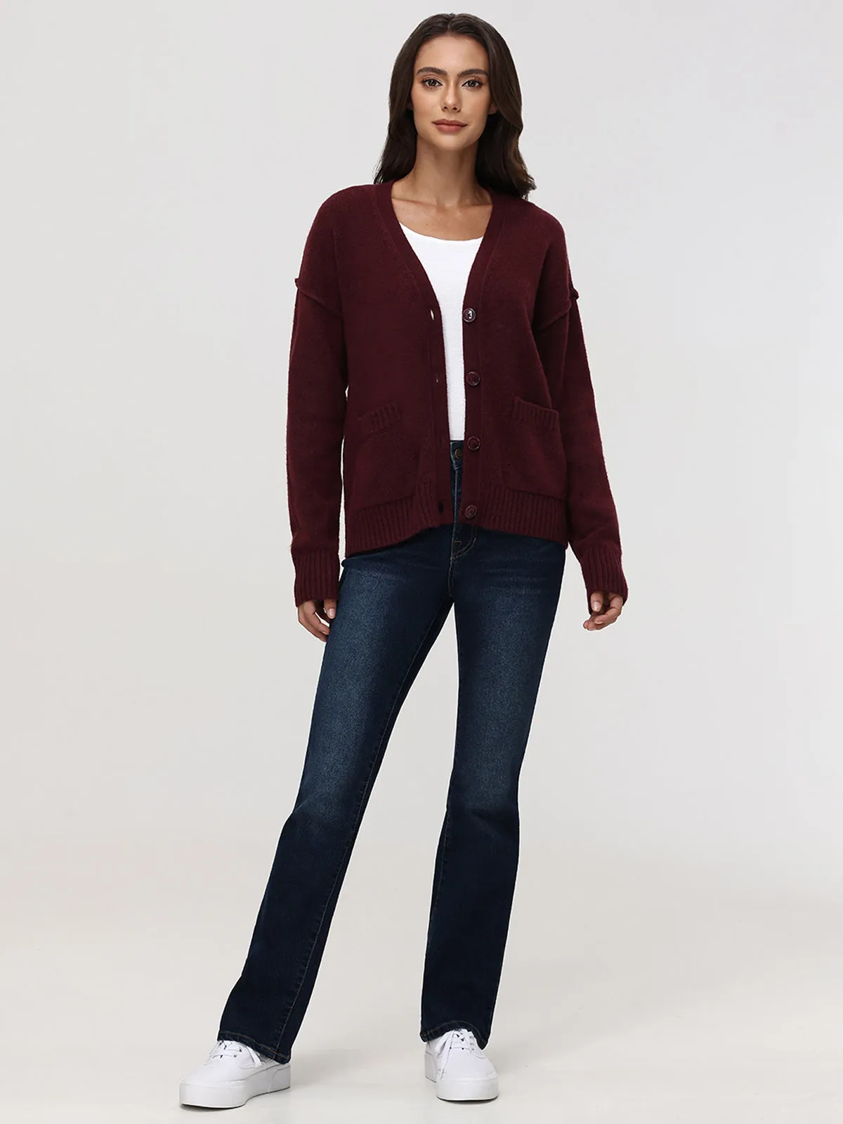 Exposed Seam Button Front Cardigan sold by 89th & Madison product image thumbnail 5