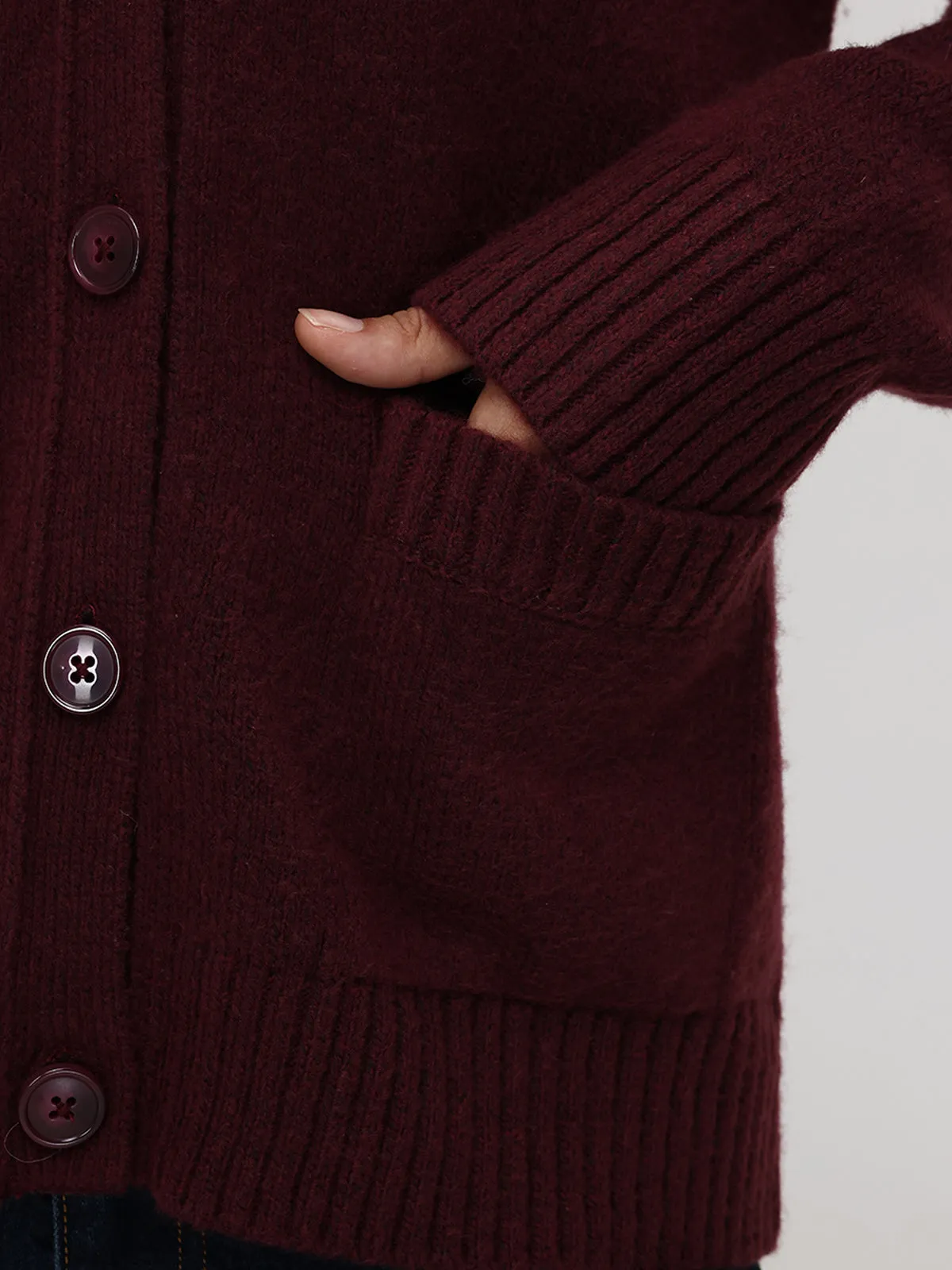 Exposed Seam Button Front Cardigan sold by 89th & Madison product image thumbnail 3