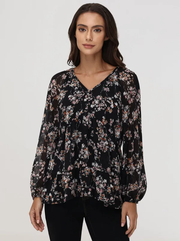 Floral Tiered Blouse sold by 89th & Madison