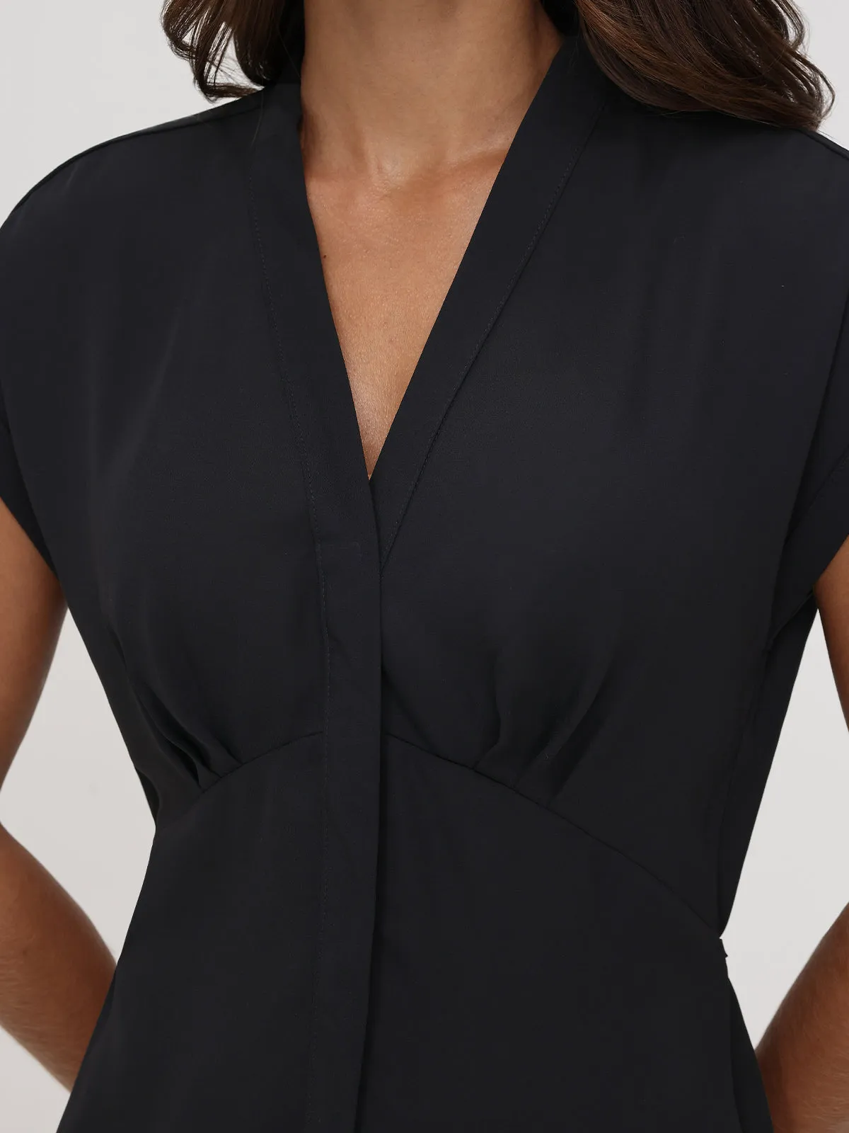 V-Neck Pleated Blouse sold by 89th & Madison product image thumbnail 4
