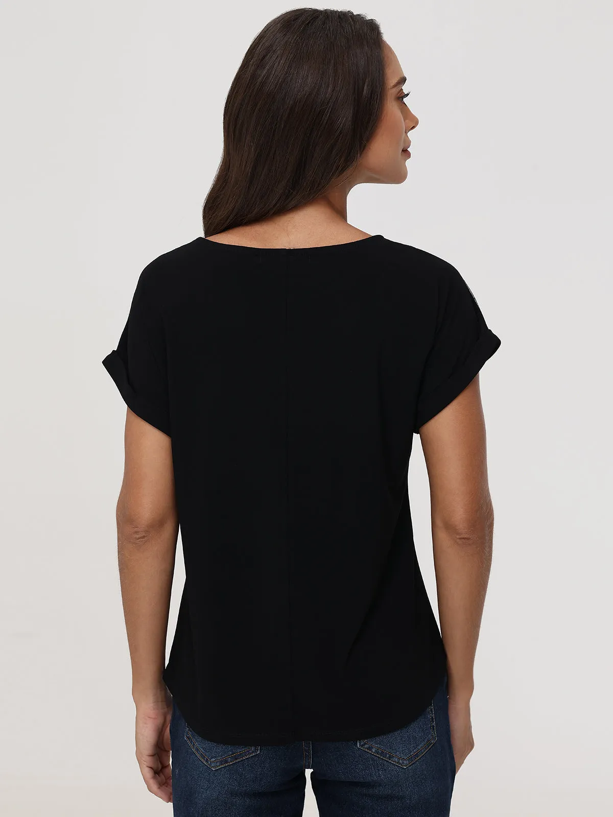 Pearl Embelished Mesh Inset Cool Top sold by 89th & Madison product image thumbnail 2