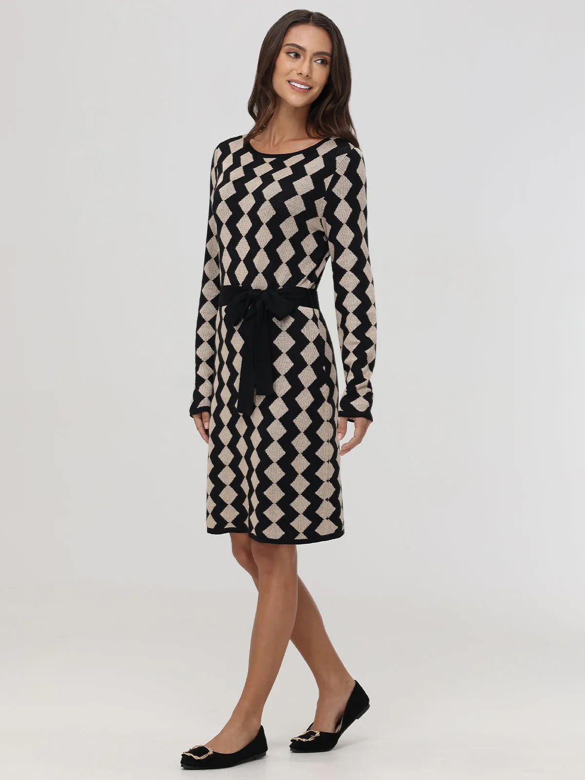 Geo Jacquard Belted Dress sold by 89th & Madison product image thumbnail 4