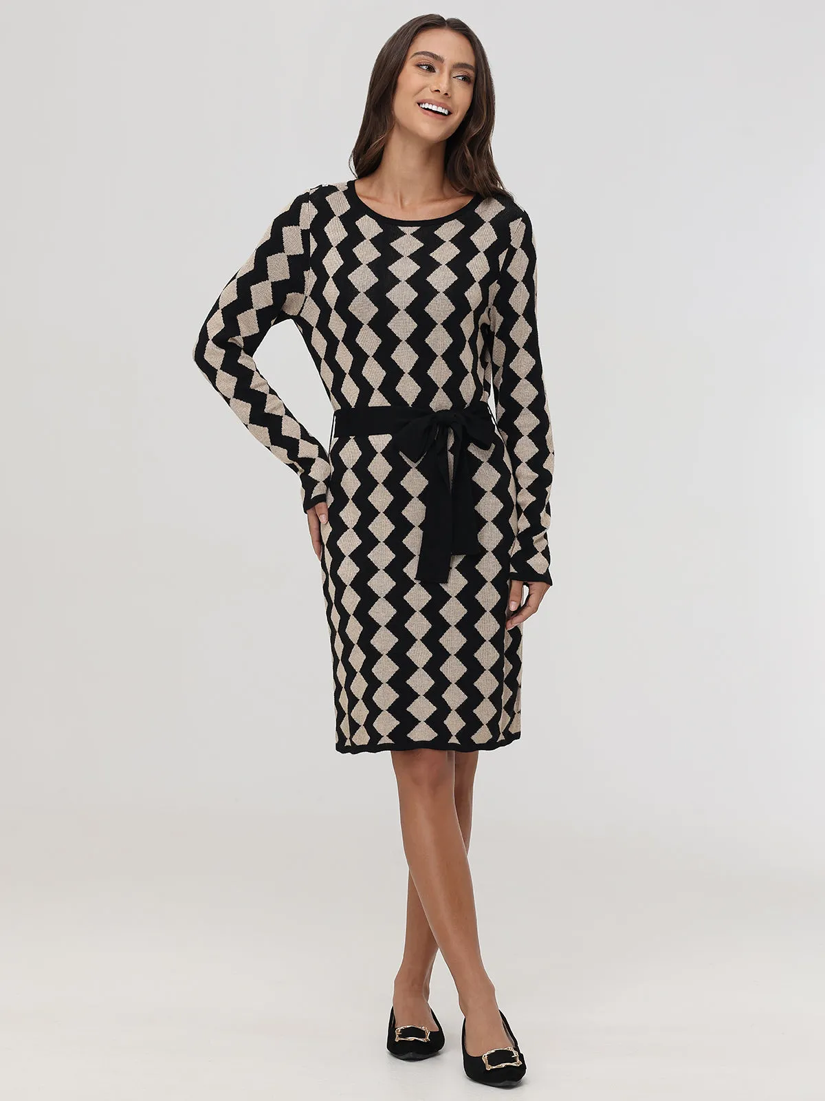 Geo Jacquard Belted Dress sold by 89th & Madison