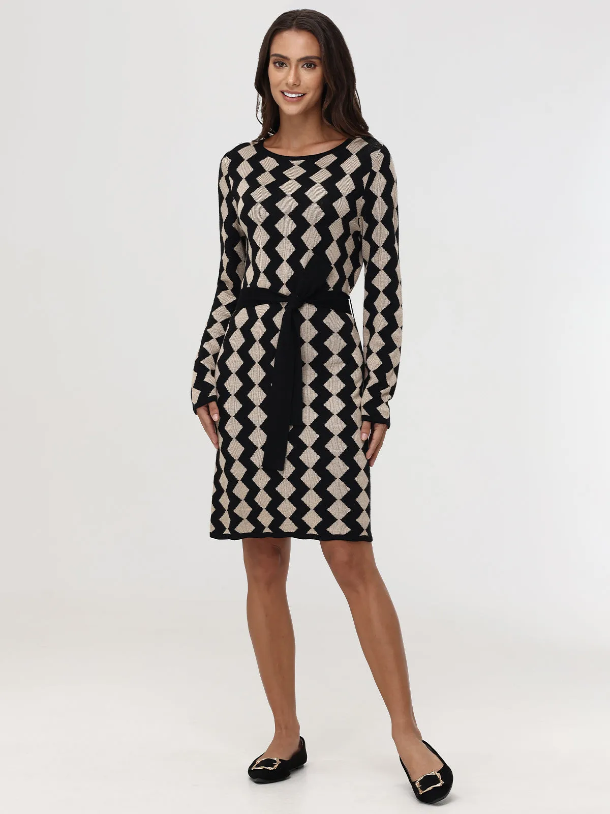 Geo Jacquard Belted Dress sold by 89th & Madison product image thumbnail 3