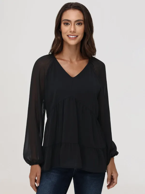 V-Neck Peplum Blouse sold by 89th & Madison