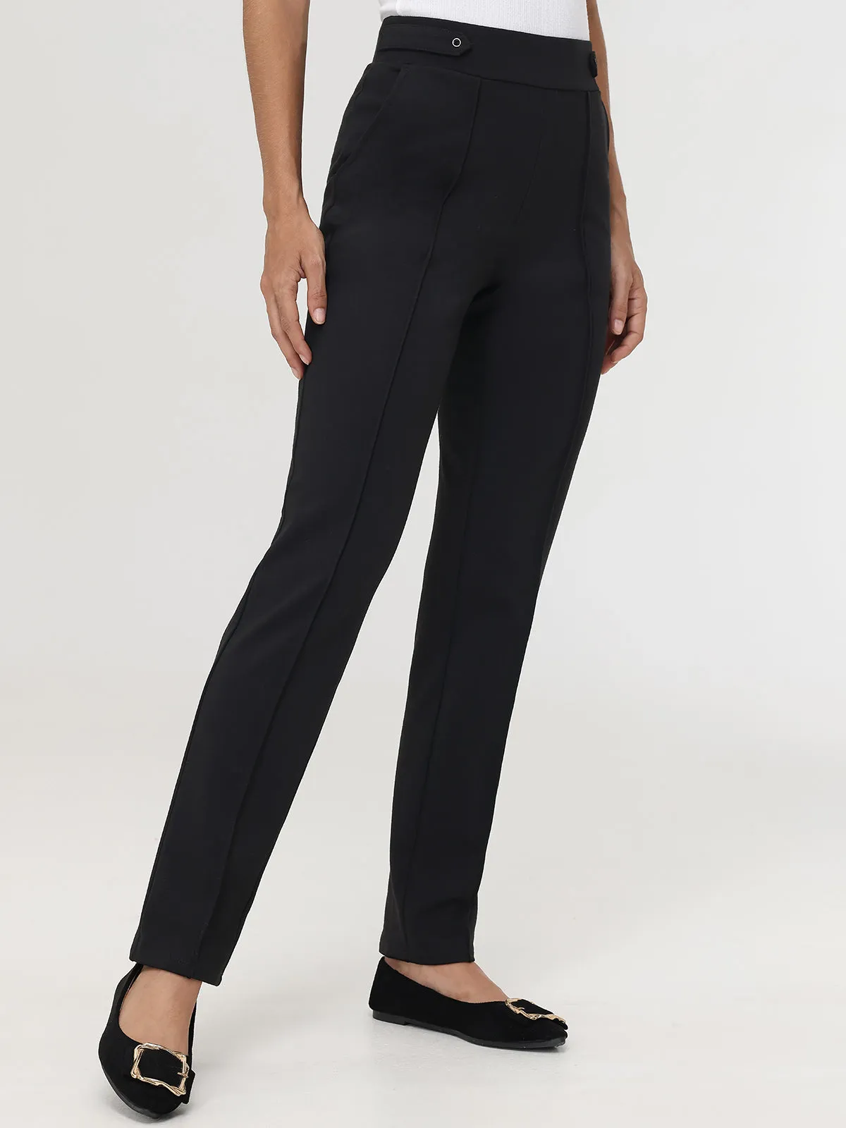 Ponte Pintuck Skinny Leg Little Black Pants sold by 89th & Madison product image thumbnail 4