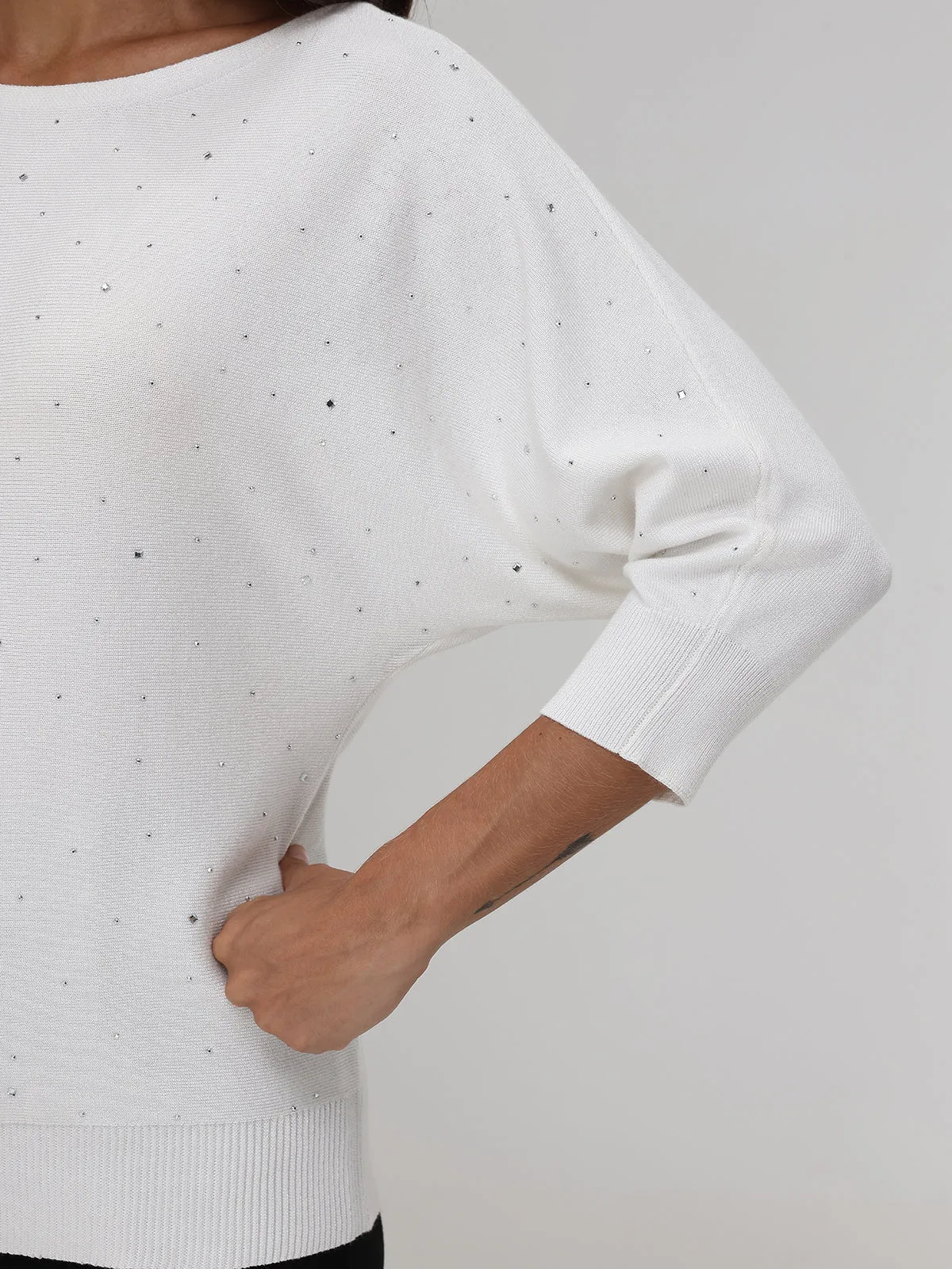 Rhinestone Boatneck Sweater sold by 89th & Madison product image thumbnail 5