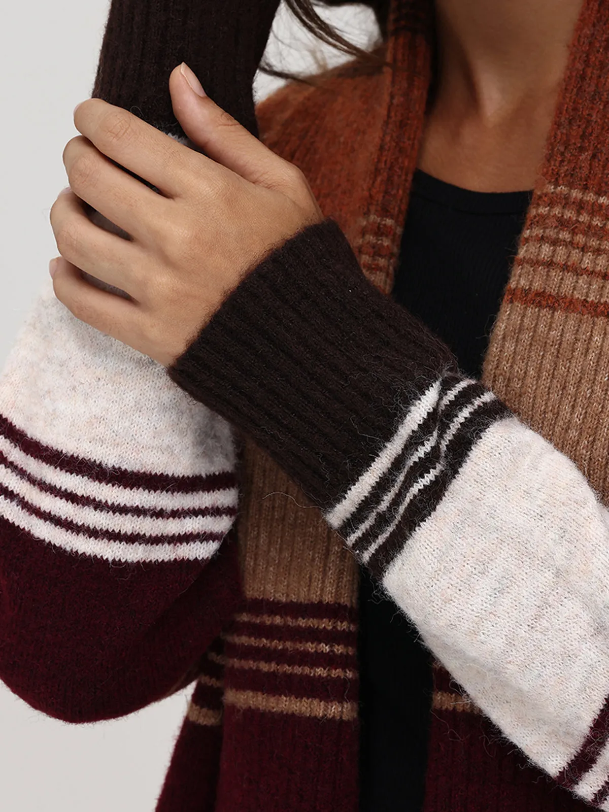 Stripe Shawl Collar Cardigan sold by 89th & Madison product image thumbnail 4