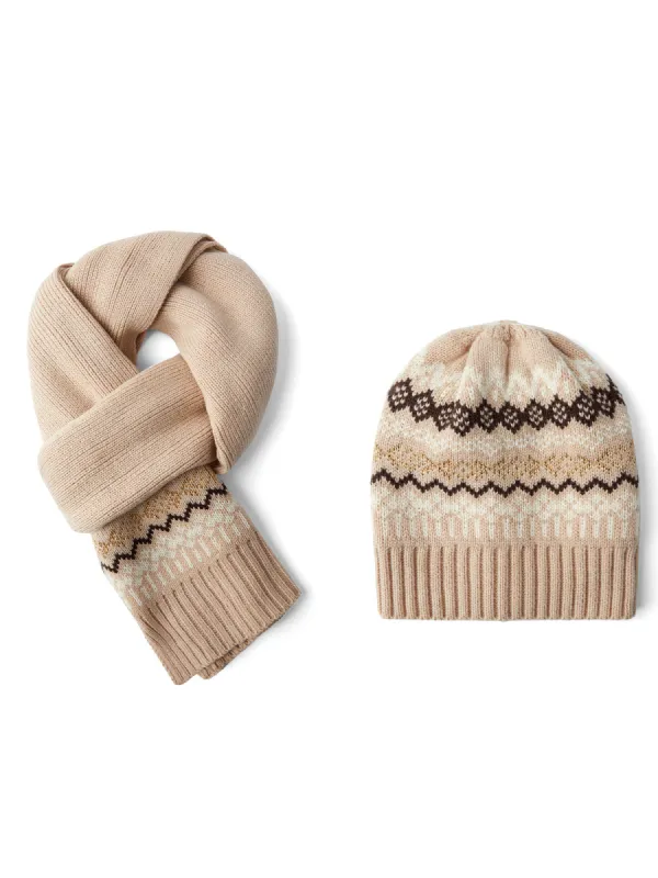 Fair Isle Hat & Scarf Set sold by 89th & Madison