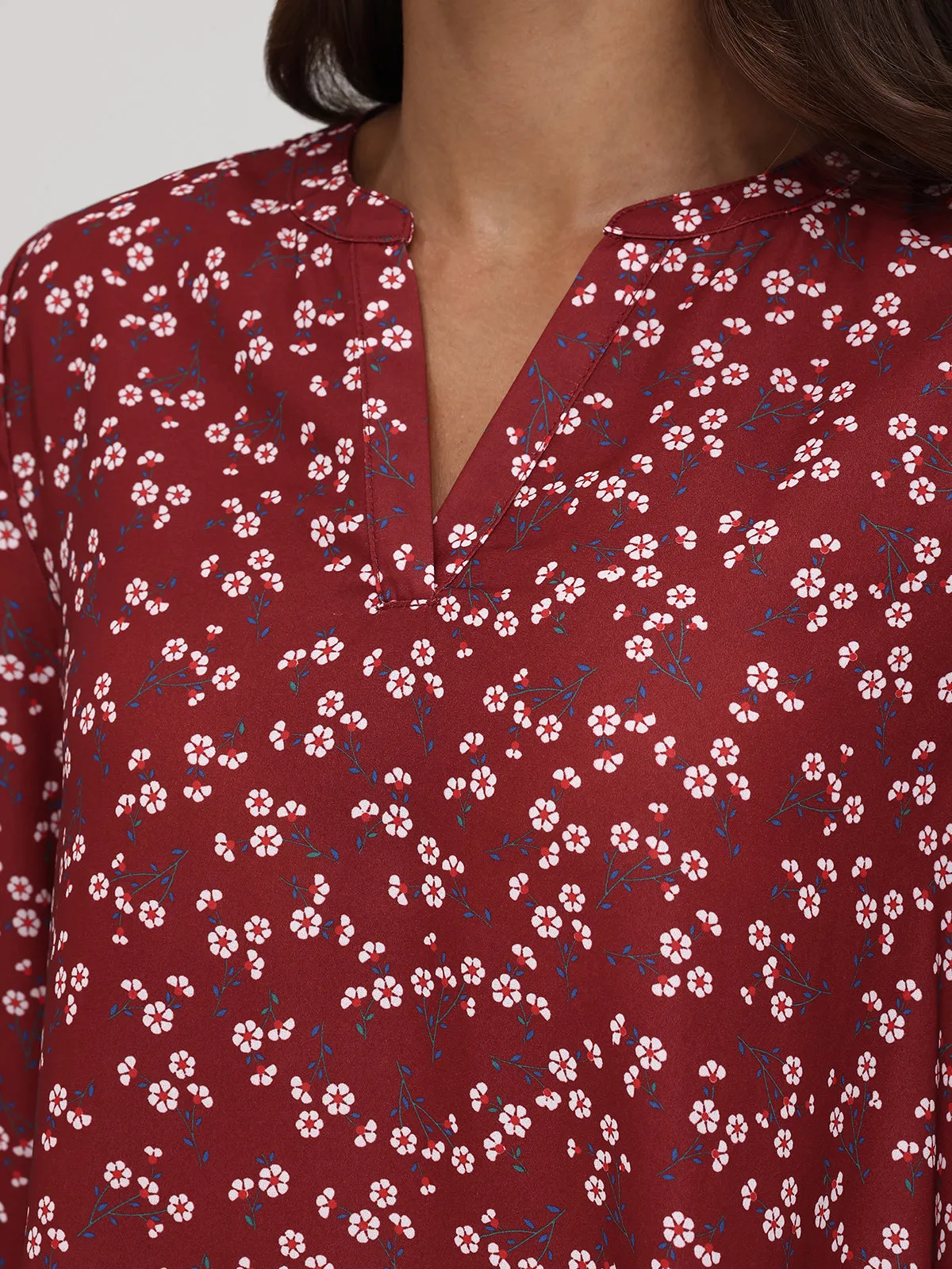 3/4 Sleeve Ditsy Floral Popover Blouse sold by 89th & Madison product image thumbnail 4