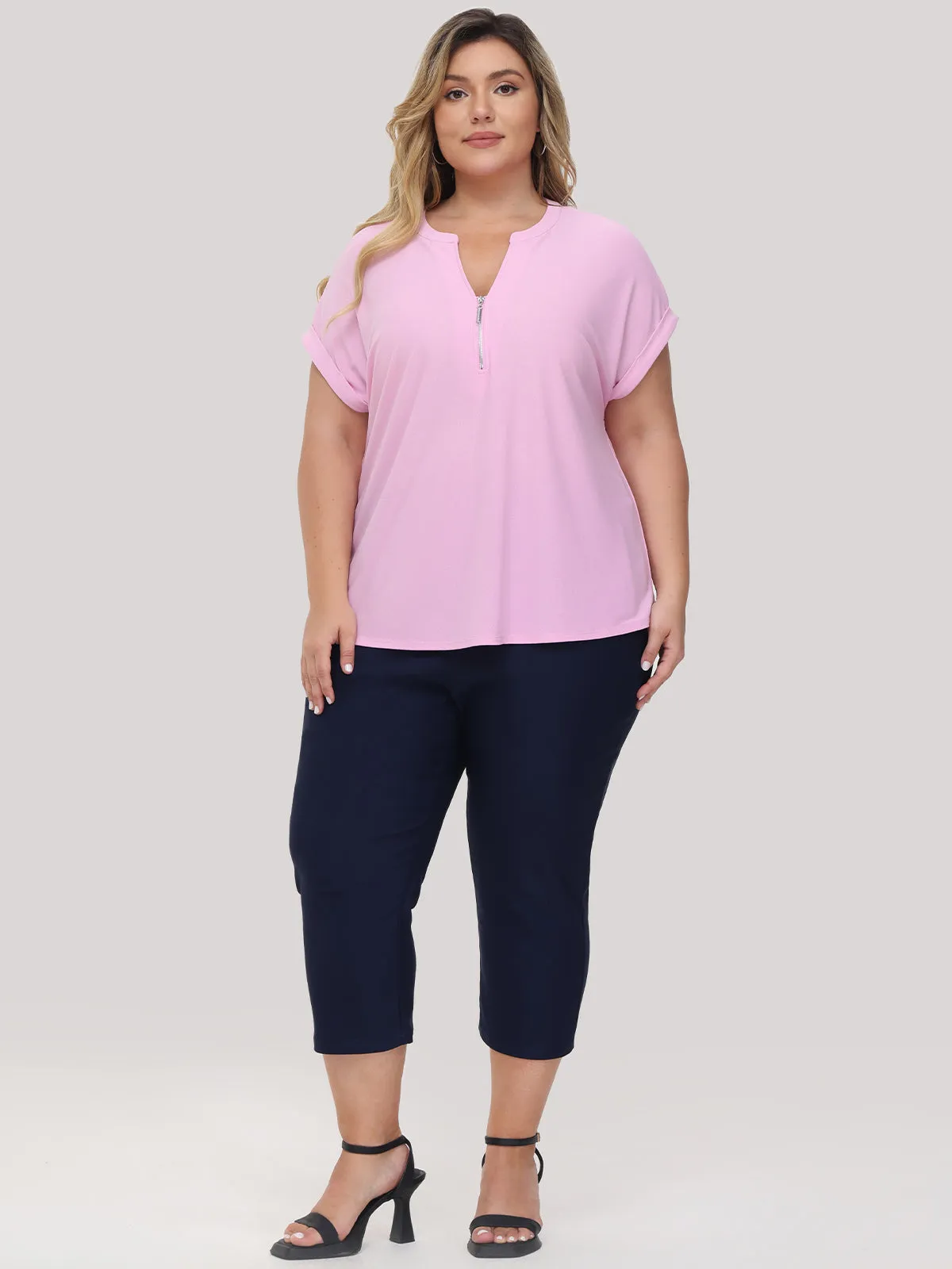 Plus Zipper Neck Cool Top sold by 89th & Madison product image thumbnail 5