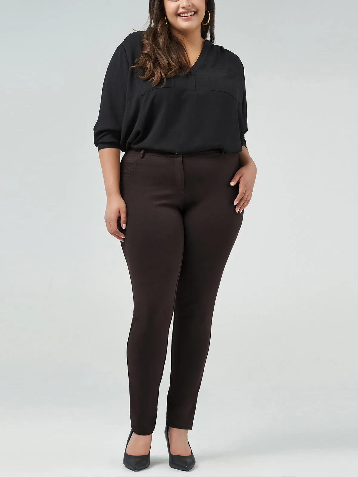 Plus Five Pocket Ponte Skinny Little Black Pants sold by 89th & Madison product image thumbnail 2