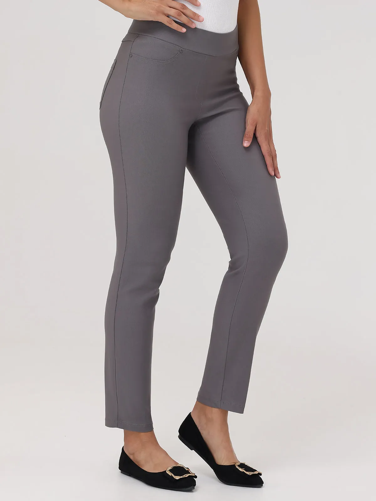 Millennium Stretch Faux Pocket Little Black Pants sold by 89th & Madison product image thumbnail 4