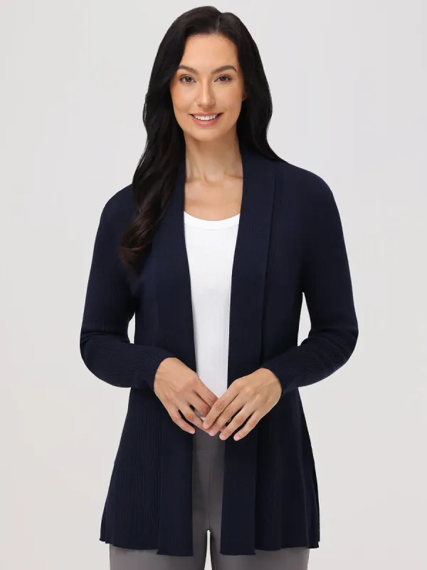 Turnback Directional Rib Open Cardigan sold by 89th & Madison