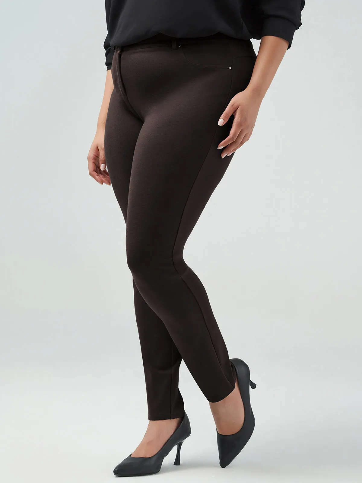 Plus Five Pocket Ponte Skinny Pants sold by 89th & Madison product image thumbnail 3