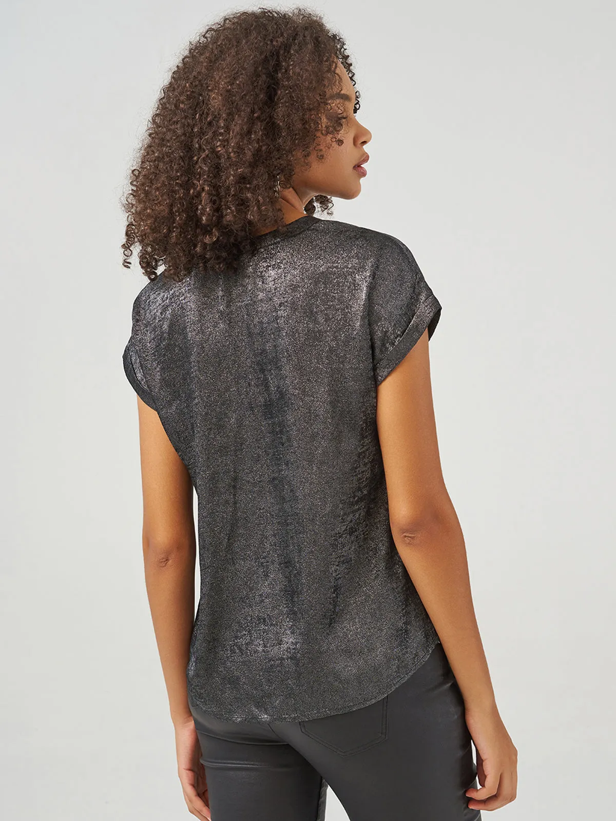 Metallic Zip Blouse sold by 89th & Madison product image thumbnail 4