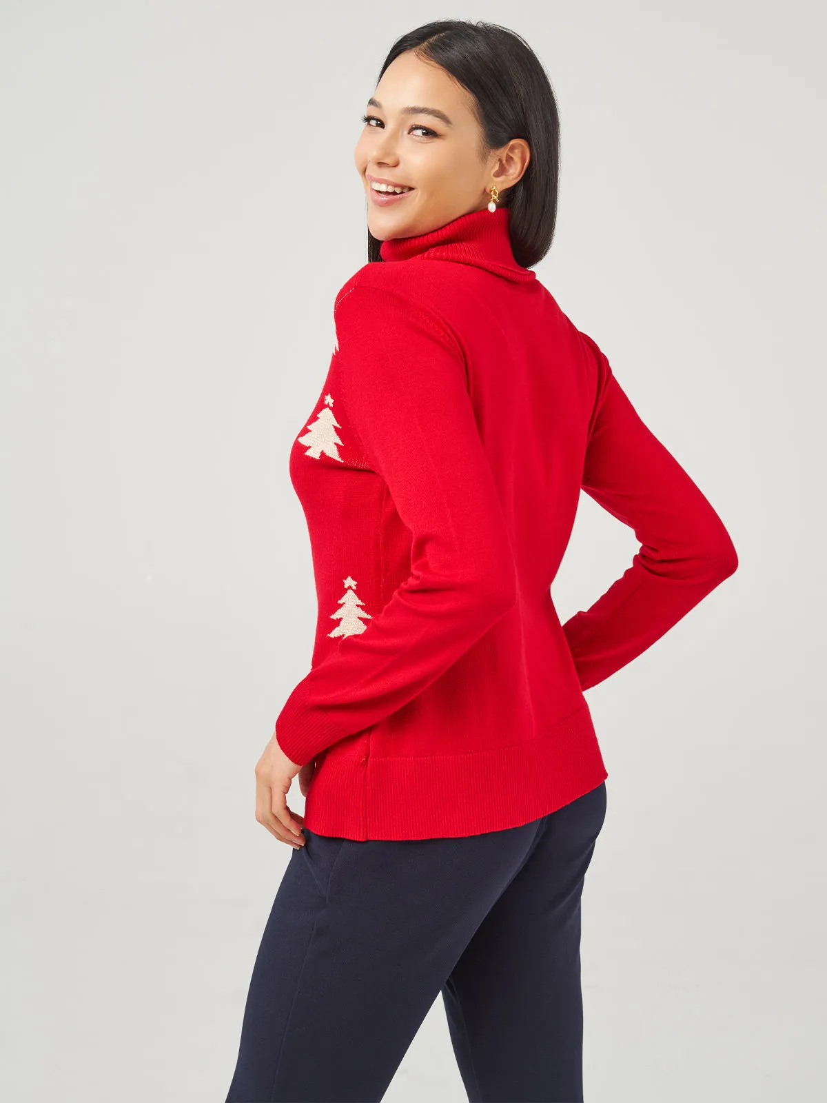 Christmas Tree Jacquard Turtleneck Pullover sold by 89th & Madison product image thumbnail 3