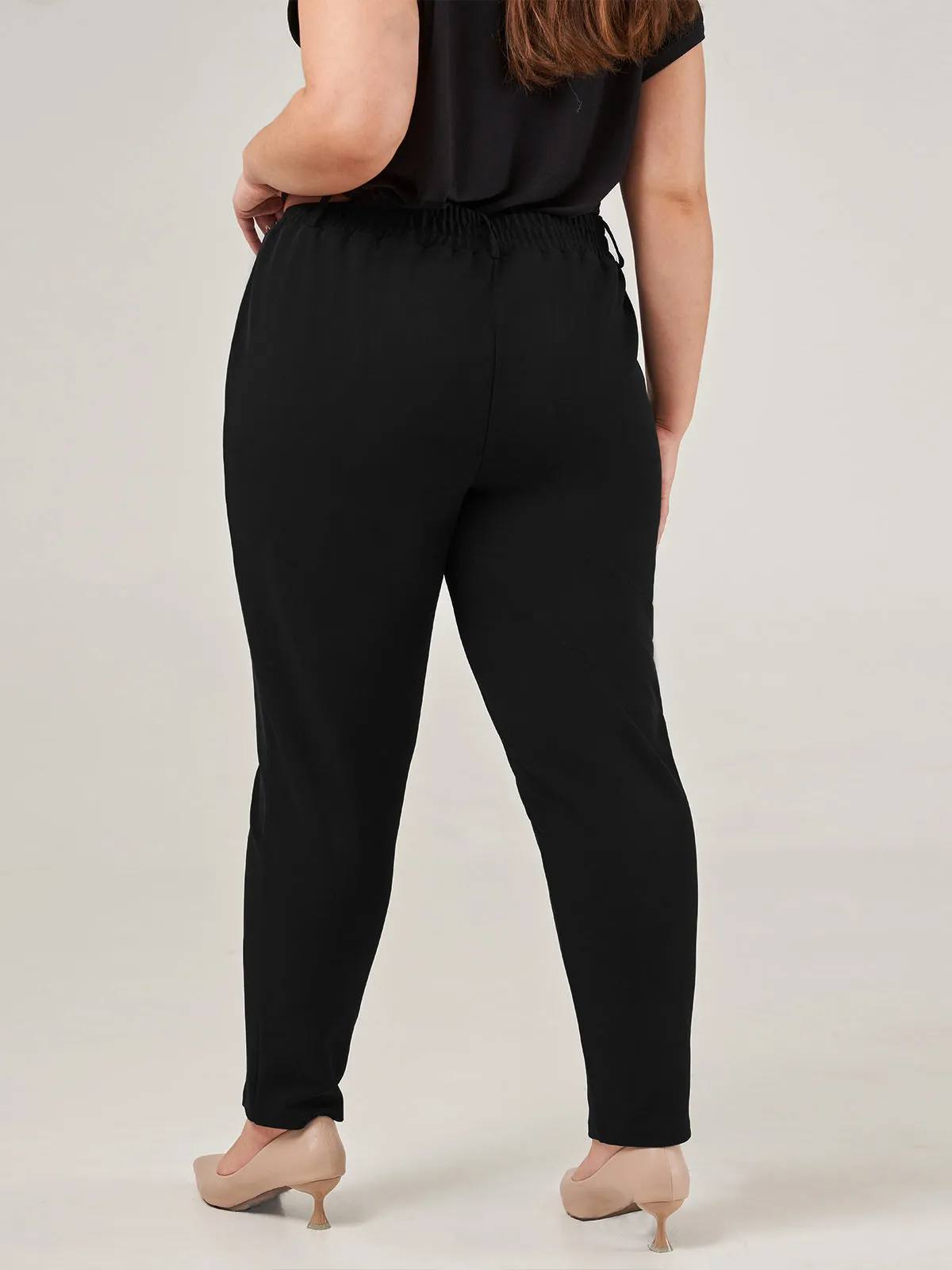 Plus Luxe Stretch Millennium Straight With Slit Little Black Pants sold by 89th & Madison product image thumbnail 4