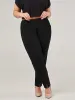 Plus Luxe Stretch Millennium Straight With Slit Little Black Pants sold by 89th & Madison