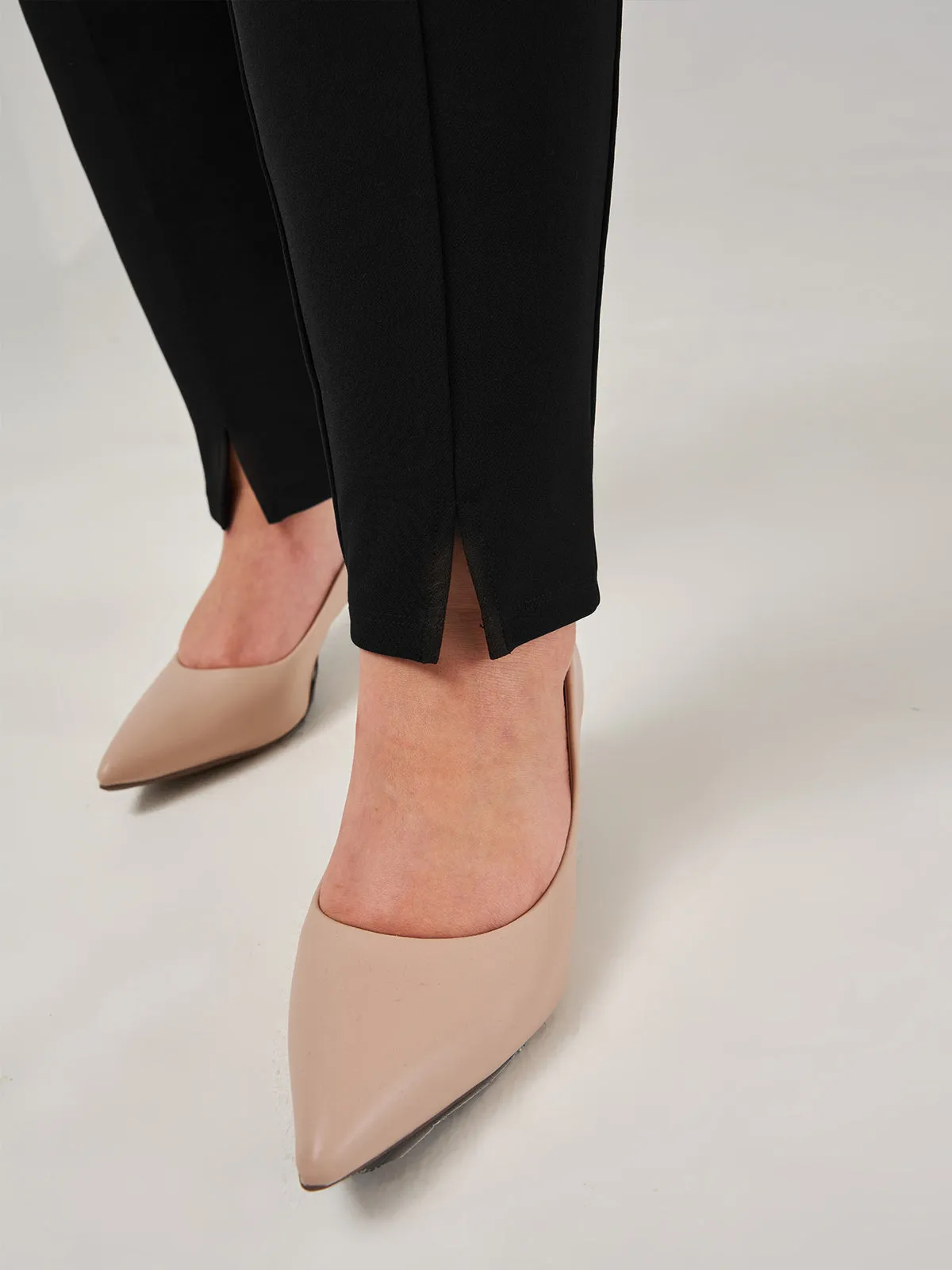 Plus Luxe Stretch Millennium Straight With Slit Little Black Pants sold by 89th & Madison product image thumbnail 3