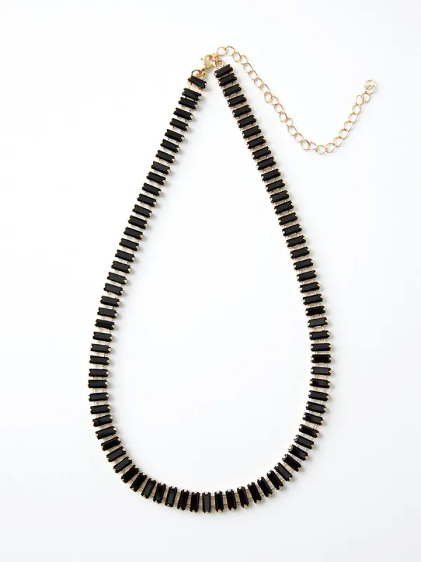 Black Zircon Chain Link Necklace sold by 89th & Madison