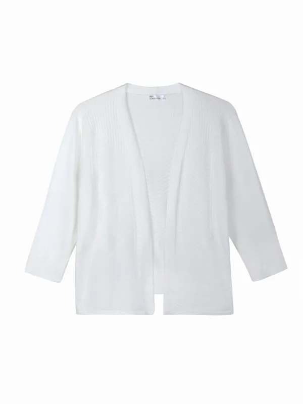 Geometric Ribbed Long Sleeve Open Cardigan sold by 89th & Madison