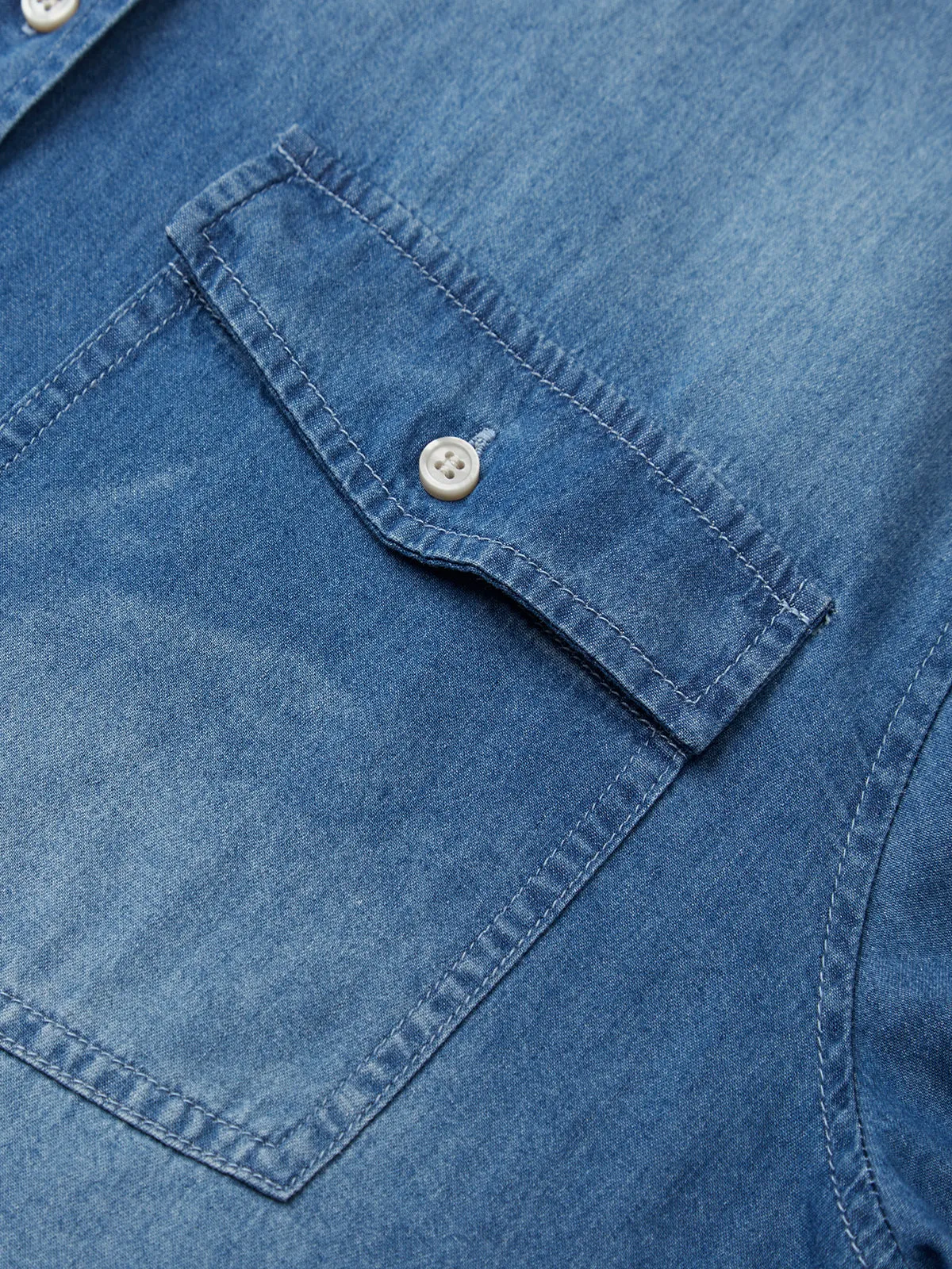 Plus Long Sleeve Denim Shirt sold by 89th & Madison product image thumbnail 2