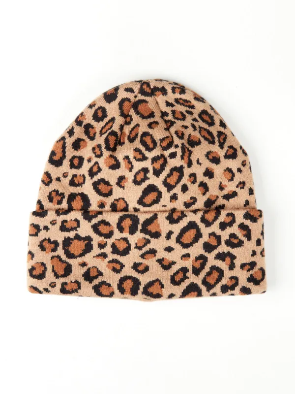 Leopard Knit Beanie sold by 89th & Madison