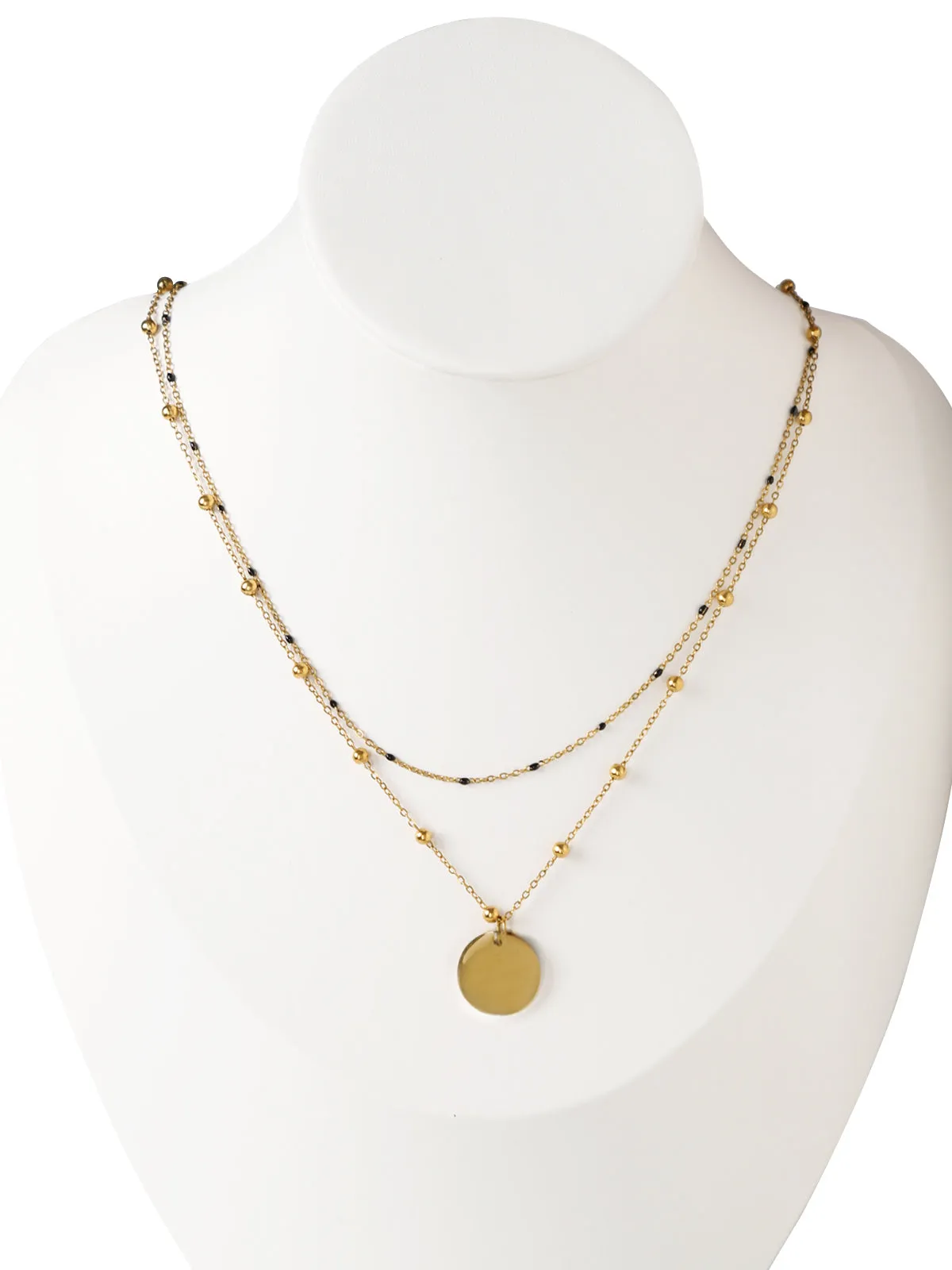 Layered Necklace With Circle Pendant sold by 89th & Madison product image thumbnail 3
