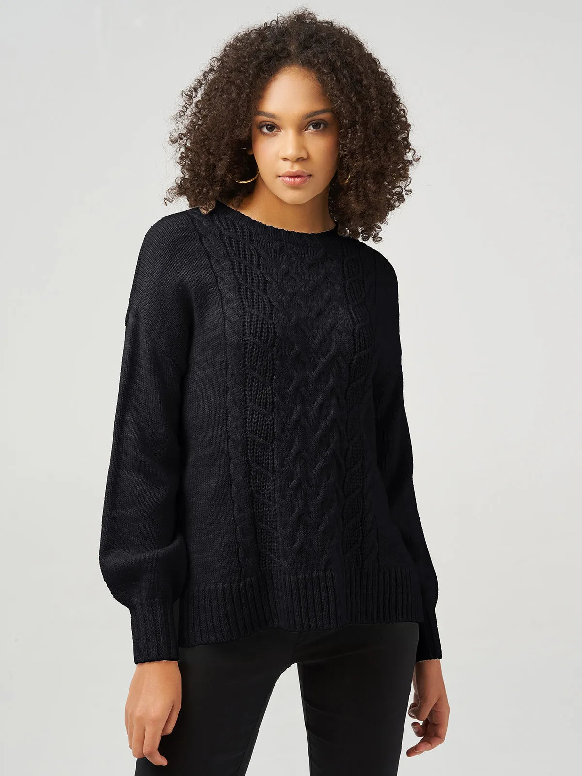 Cable Drop Shoulder Pullover Sweater sold by 89th & Madison