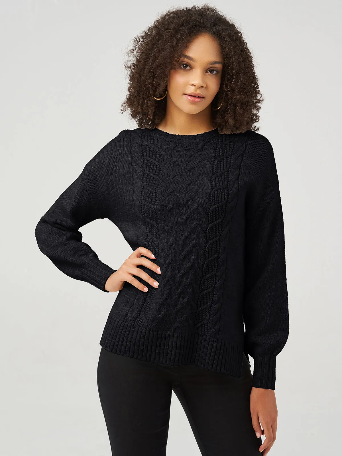 Cable Drop Shoulder Pullover Sweater sold by 89th & Madison product image thumbnail 2