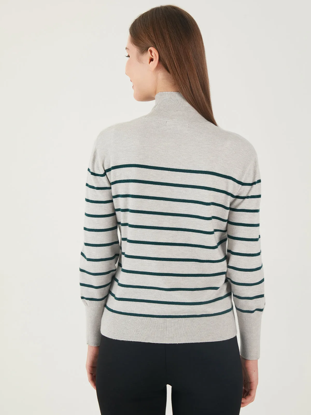 Stripe Mockneck Pullover sold by 89th & Madison product image thumbnail 2