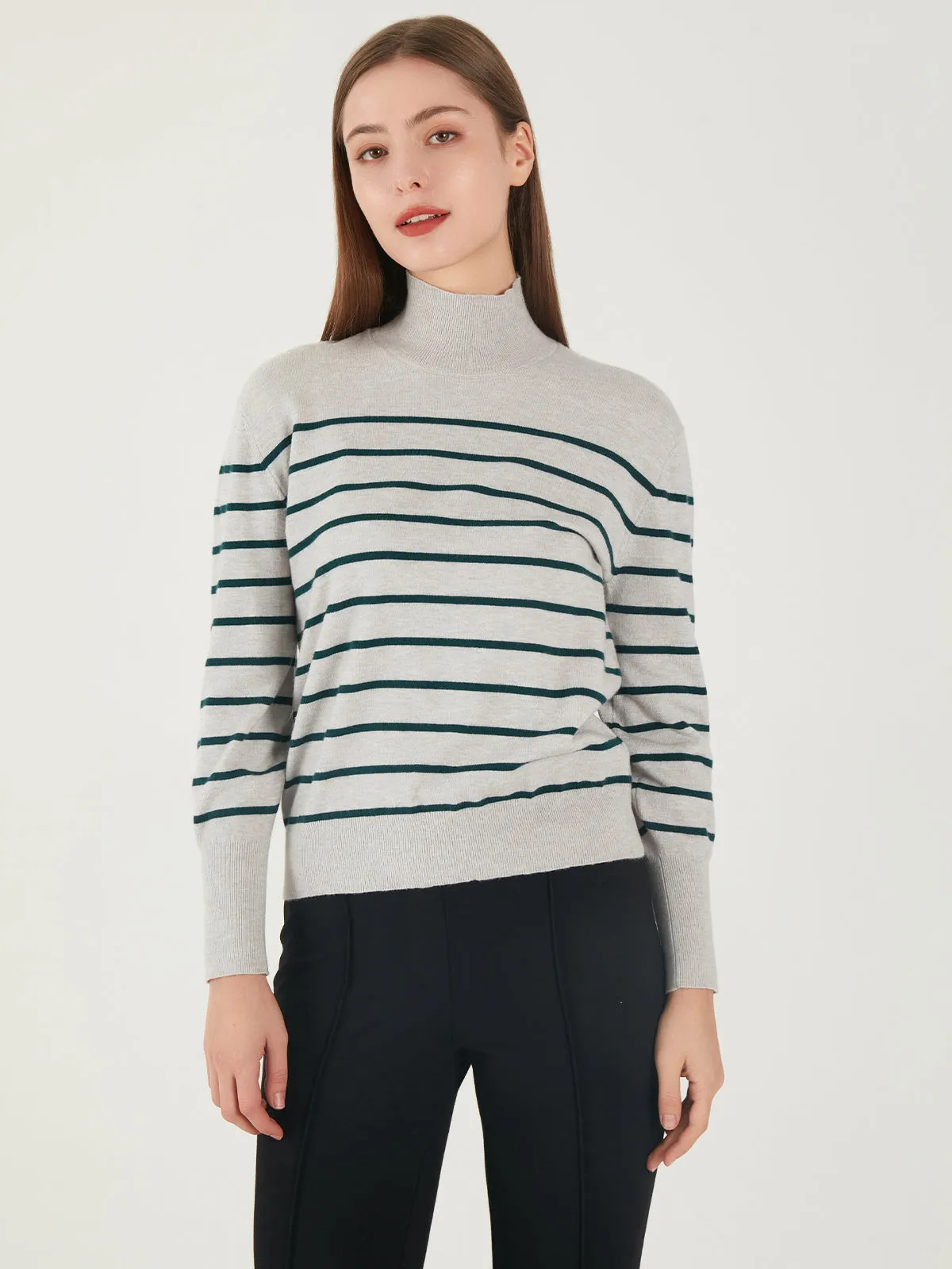Stripe Mockneck Pullover sold by 89th & Madison