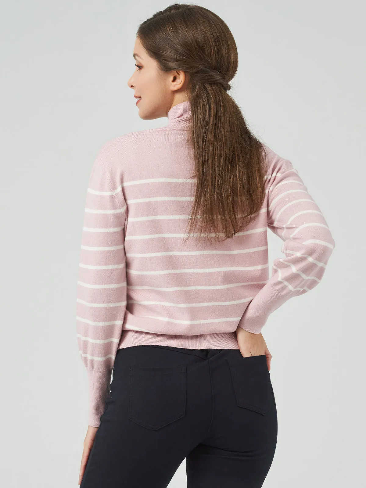 Stripe Mockneck Pullover sold by 89th & Madison product image thumbnail 5