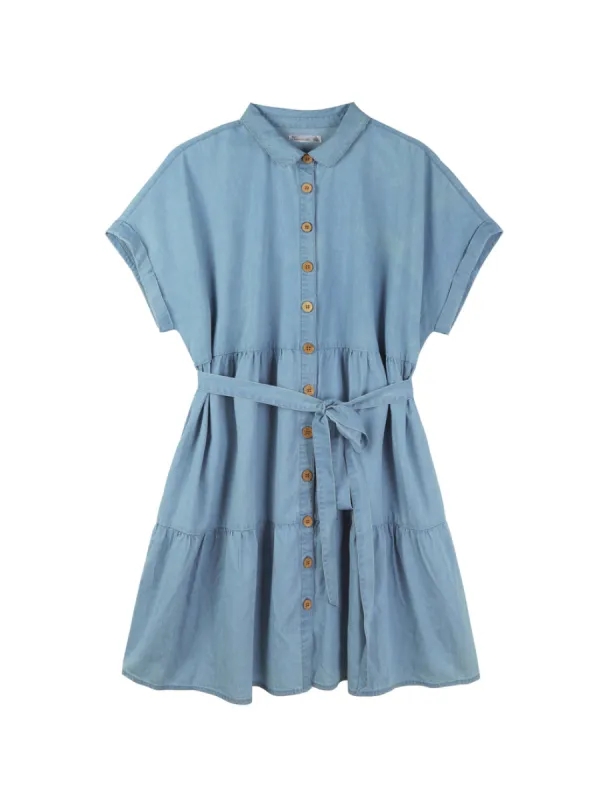 Plus Chambray Tiered Shirt Dress sold by 89th & Madison