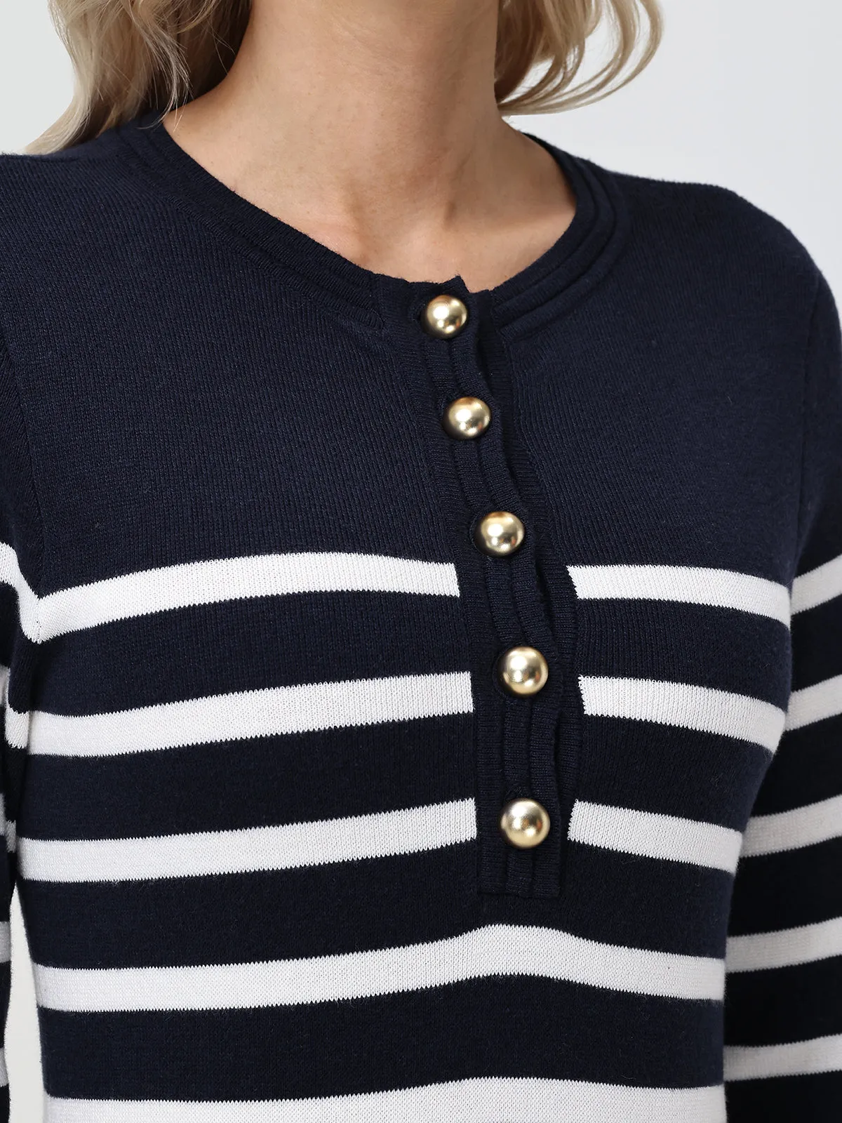 Stripe Button Up Sweater Dress sold by 89th & Madison product image thumbnail 5