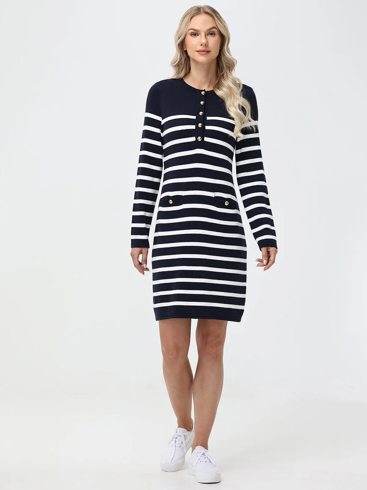 Stripe Button Up Sweater Dress sold by 89th & Madison product image thumbnail 4