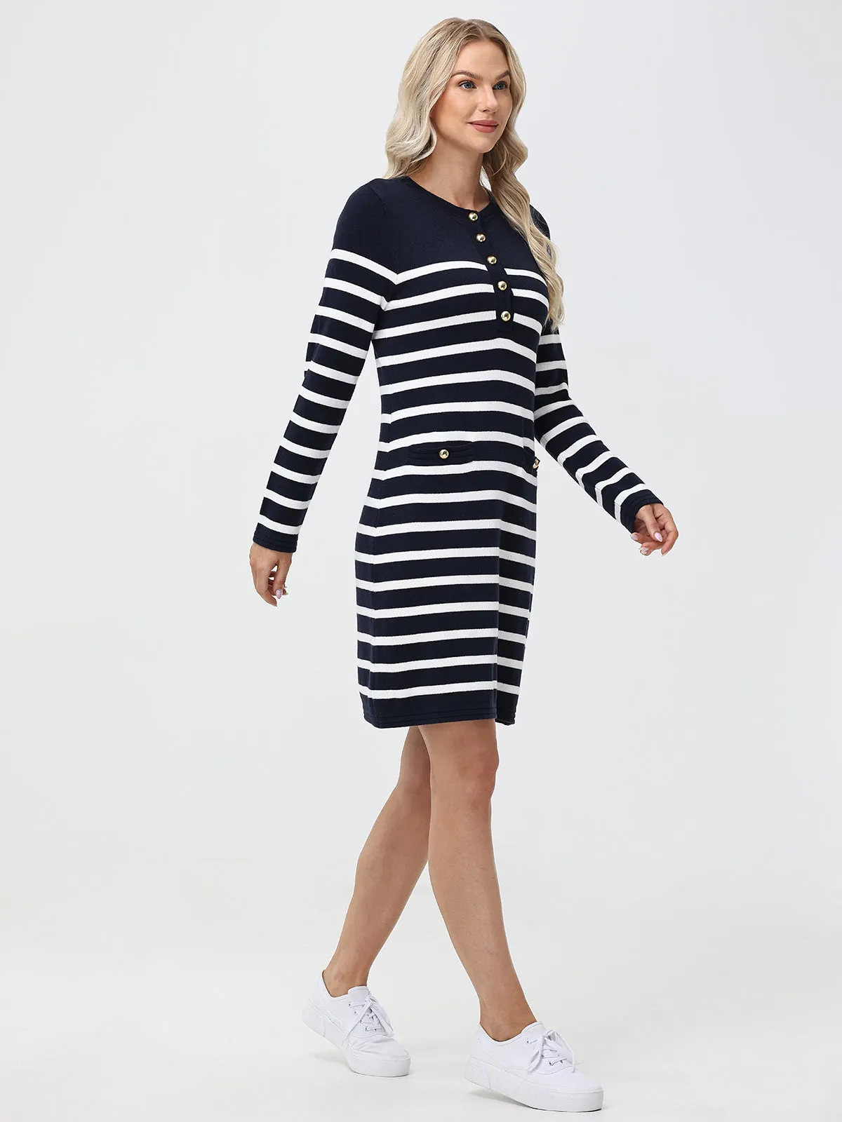 Stripe Button Up Sweater Dress sold by 89th & Madison product image thumbnail 3