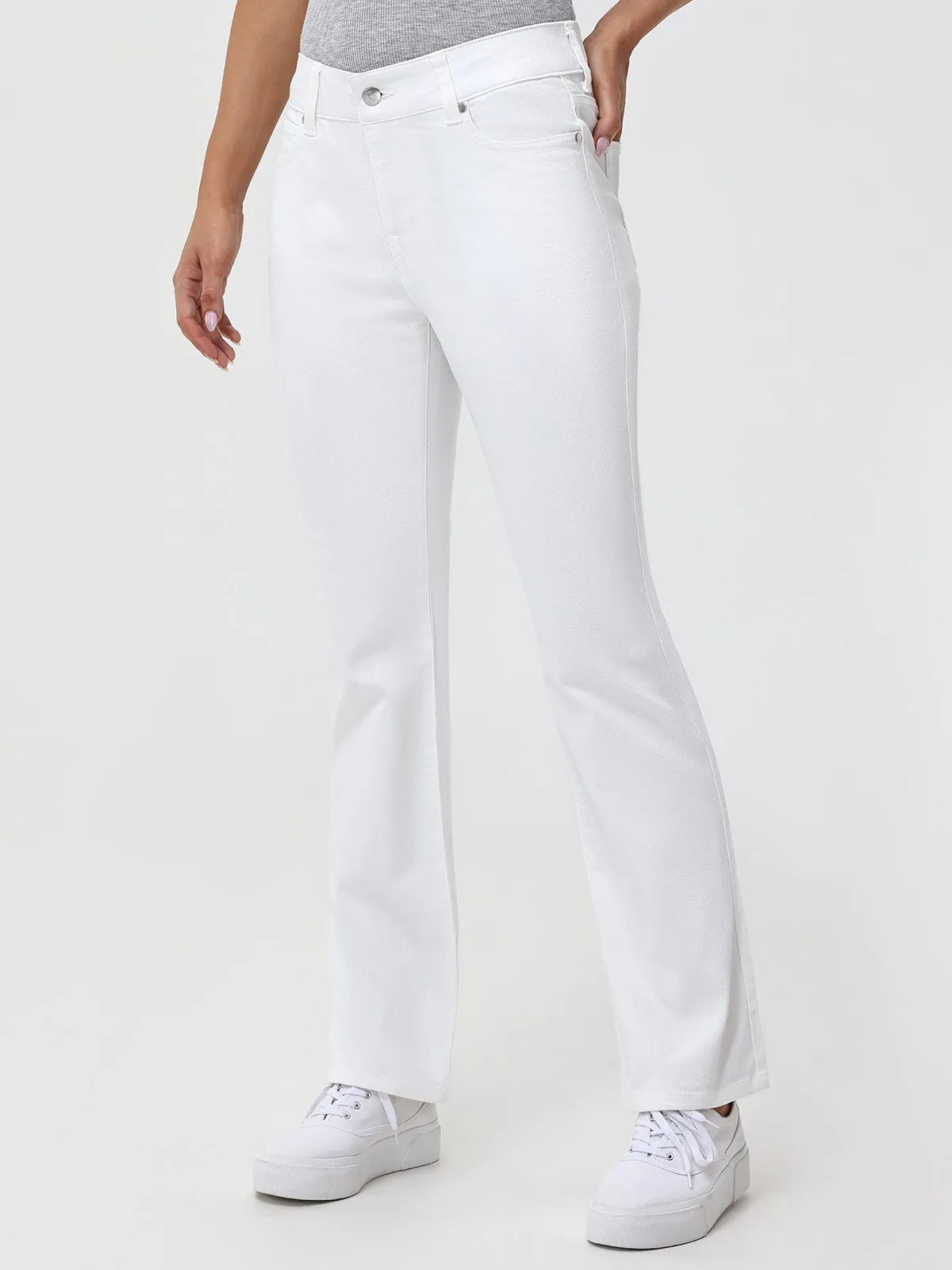 Bootcut Mid Rise Jean In Ivory sold by 89th & Madison product image thumbnail 4