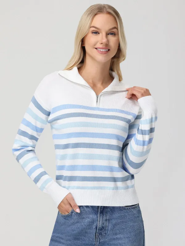 Stripe Quarter Zip Pullover sold by 89th & Madison