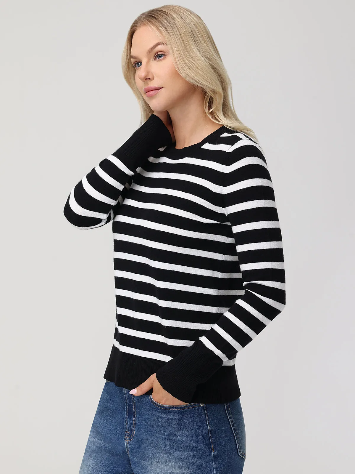 Stripe Crewneck Long Sleeve Pullover sold by 89th & Madison product image thumbnail 3