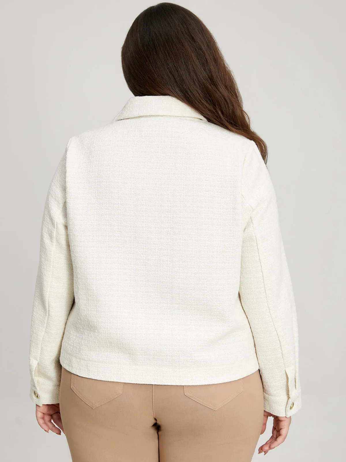 Plus Collared Tweed Jacket sold by 89th & Madison product image thumbnail 3